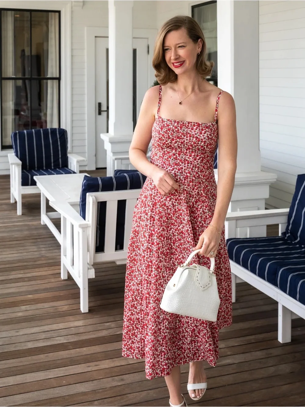 NWT J. Crew Seamed Flare Midi Dress in Liberty Fabric - Eliza’s Red Fabric